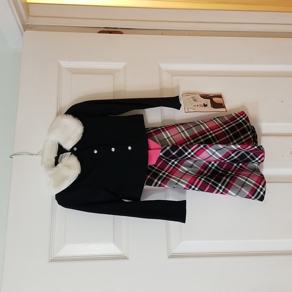 Jenny & Me  Dress w/ coordinating sweater perfect for winter holidays valentines